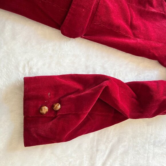 New Territories Womens Size 7 Red Two-Button Corduroy Blazer  Made in Japan - Picture 9 of 9
